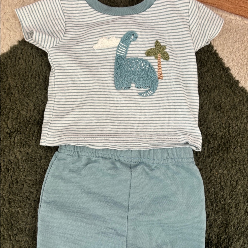 Striped Dinosaur Kids Matching Set